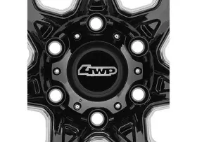 80188a02 4wp 8 Lug Flat Center Cap Bolt-on For S-series Wheel - Gloss Black With Logo