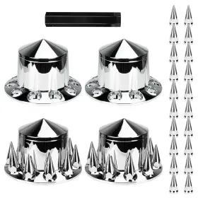 Aewcv003-s030 Aeagle Spike Rear Axle Cover Combo Kits Semi Truck With Screw-on 33mm 10 Hole 4pcs Aewcv003-s030 Aeagle Spike Rear Axle Cover Combo Kits Semi Truck With Screw-on 33mm 10 Hole 4pcs
