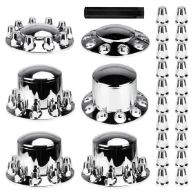 Aewcv004-s040 Aeagle Dome Axle Cover Combo Kits For Semi Truck Hubs With Screwon 33mm Lug Nut Abs Plasti