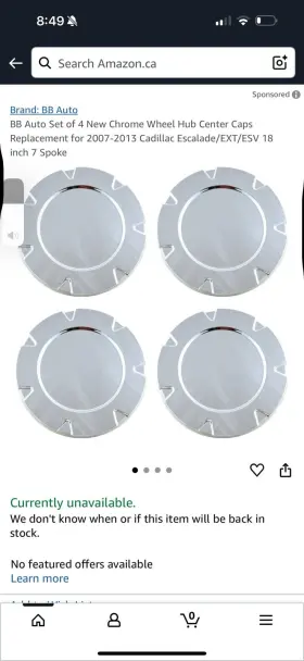 550248 Aftermarket Products Set 4 New Chrome 18 Inch Wheel Hub Center Caps For 2007-2013 Cadillac Escalade