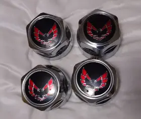 607p Aftermarket Products 77-92 Firebird Ta Aluminum Wheel Red Bird Plastic Chrome Center Cap Set 4