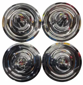 71-1022bu Aftermarket Products 4 Cap Deal Bullet Police Steel Chrome Wheel Rim Center Caps For Rally Wheels