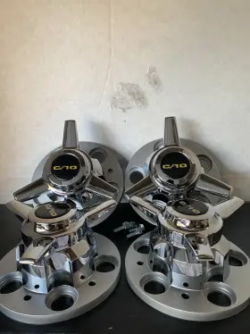 71-6548 Aftermarket Products 4 3 Bar Spinner And Center Caps For 5 Lug Chevy Truck Rally Wheels C/10