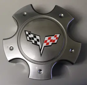 C-v1145-hs Aftermarket Products C-v1145-hb Corvette Camaro Custom Gray Center Hub Cap C-v1145-c