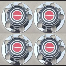 C401b Aftermarket Products Chrome Red Wheel Hub Center Caps Set For 84-97 Ranger Explorer Bronco Ii