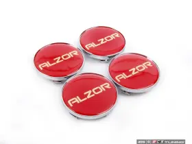 2018caparedkt Alzor - Center Cap Kit Red Set Of Four