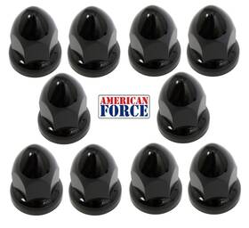 American Force Wheels Afx200b-10b-g Pack Of 10 33mm Gloss Black Lug Nut Covers