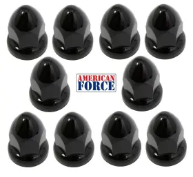 Afx200b-10b-g American Force Wheels Pack Of 10 33mm Gloss Black Lug Nut Covers