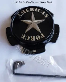 Afx351g American Force Wheels New Gloss Black Short 5x150 Wheel Center Cap W Screws