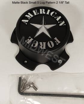 American Force Wheels Afx353 New Matte Black Small 5 Lug Wheel Center Cap W Screws