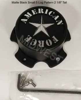 Afx353 American Force Wheels New Matte Black Small 5 Lug Wheel Center Cap W Screws