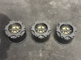 Bc-894b American Outlaw Wheels Gloss Gray Center Caps X3