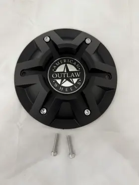 5262-20 American Outlaw Cap1004 Flat Matte Black 20 Inch Wheel Only Rim Hub Cover Center Cap