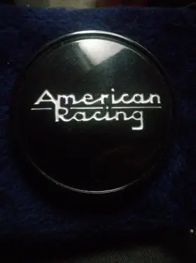1511s01 American Racing Gloss Black # Wheel Center Hub Cap Silver Lettering