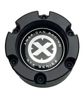 391k80yb003 American Racing Black 5 Lug Snap In Wheel Center Cap