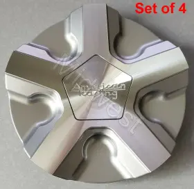 Ar921capb-sm American Racing Silver And Machined Ar921 Wheel Rim Center Caps New