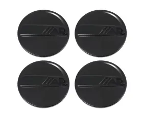 Arsi715sbgb American Racing 4 X Wheel Center Cap Satin Black With Gloss Logo
