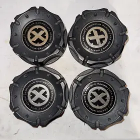 394k98t American Racing Atx Black Ax181 Artillery Wheel Center Cap Set Four