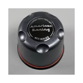 1515006022 American Racing Wheels Center Cap 5.15 Inch Dia Push-through Dome Black Plastic