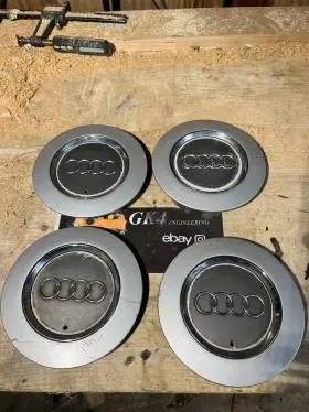 58764 Audi A6 C5 2003-2004 Gray Silver Center Caps Wheel Cover Set 4b0 601 165 N Oem