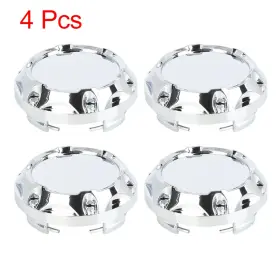 Automall Tech 604267825705 4pcs Silver Tone 65mm Dia 4 Lugs Car Wheel Center Hub Cap Cover Dust Againster