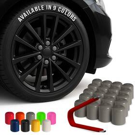 Automotivated Aftermarket 611417794699 Vinyl Lug Nut Covers Flexible Fit 19mm Wheel Caps Pack Of 25 With Extractor