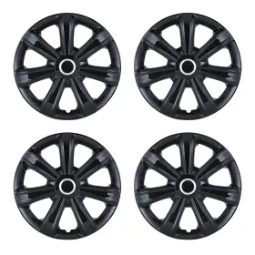 Wj-5083-bl-14 Autoparts Discount 14 Inch Universal Set Of 4 Wheel Hub Caps Cover R14 Tire And Steel Rim Black