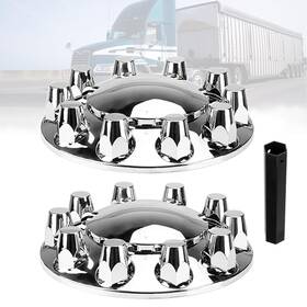 Autsurles Xawcv005hc 33mm Axle Cover Chromed Threadon Standart Lug Nut Covers With 2 Front Wh