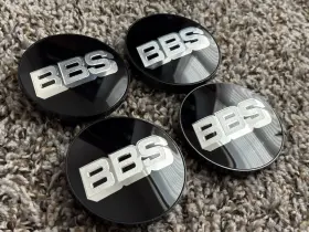09.24.494 Bbs 0924494 70mm Black Center Cap 4 Tab Made In Germany Original