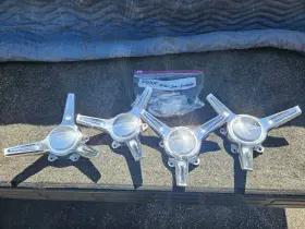 999265 Billet Specialties Qty-4 Center Cap Three Bar Spinners