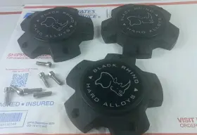 M-1041 Black Rhino Pcd 5x120/12 Matte Wheel Center Cap W Screws Lot Of 3 Caps