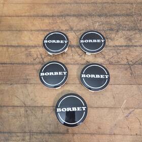 Borbet Gn0071214666 Lot Of 5 Wheels Gloss Black Chrome Logo Snap In Wheel Center Cap