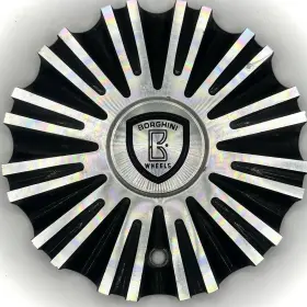 Csb18-1a Borghini B18 Wheels Black And Machined Wheel Rim Center Hub Cap