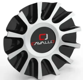C243l176a-mb Cavallo Clv-23 Gloss Black Machined Wheel Rim Center Cap -