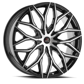 Clv-37208551101143 Cavallo 35bm 4 New 20x8.5 Clv-37 Gloss Black And Machined 5x110 5x114.3 Et35 Wheel/rim