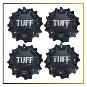 Cegakmqs C6119-6 4pcs Tuff Wheel Center Hub Caps Covers Black C6119-6cap C6119-6cb3