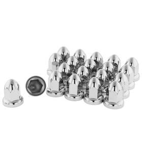 Chdt66 C61k10075f22 33mm Chrome Lug Nut Covers Flange Pushon Fitting For Semi Trucks
