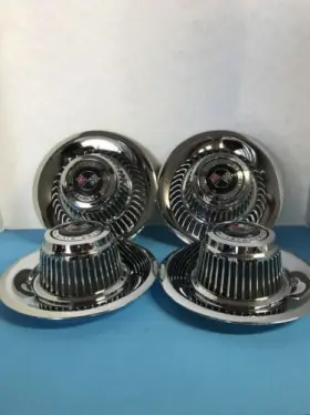 6548 Chevrolet 4 Derby Center Caps Corvette Rally Wheels Gm Licensed Metal Flags