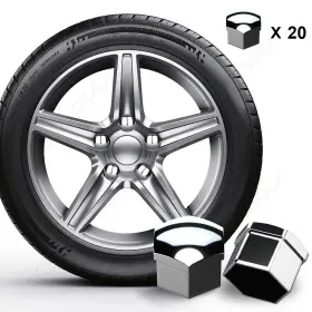 Kj00006 Chusyyray For Tesla Model S 20x 21mm Car Wheel Nut Lug Cover Hub Screw Cap Bolt Rim Tire