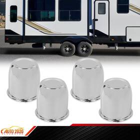Cnnella-69 Cnnella06011014 4 Steel Chrome Push Through Center Caps For 3.18 Rims Bore Trailer Rim