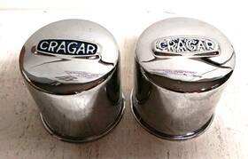 Cragar A-29244-1 2 Vtg Wheel Center Hub Rim Cap 3 1/4 Inch T X 3/8 Diameter Blue Inset Read