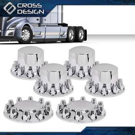 Crossdesign Big2026030367 Fit For Semi Truck Silver Wheel Hub Cover Kit Front And Rear Axle 33mm Lug