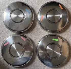 40315-n7000 Datsun 1975 1976 Honeybee Honey Bee Dog Dish Hubcap Complete Set Oem