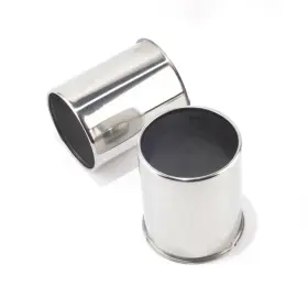 20274329chx2-df Dewflew 2pcs 3.27 Inch Trailer Wheel Center Caps Stainless Steel Hub Cap Chrome Bore 3.94
