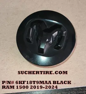 6kf18tpmaa Dodge Ram 1500 Oem Factory Center Cap P/n 1 One Black 2019 - 2024 6kf18tpmaa Dodge Ram 1500 Oem Factory Center Cap P/n 1 One Black 2019 - 2024