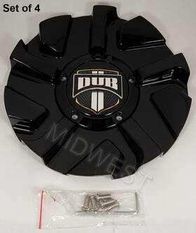 Dub 38510-15gb 4 Gloss Black Fade S247 Wheel Rim Center Caps W Screws