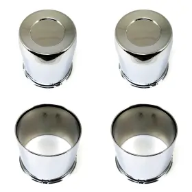 112-139 Excalibur Wheel Accessories 4x Front/rear Center Caps Chrome 5.12 Inch Hub 5-9/16 Od 8x6.5