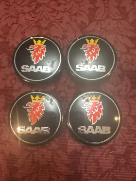 5ja601 Factory Oem 4x Saab 56mm Plastic Center Caps - New Aftermarket