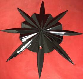 Ferreti Wheels Cap730l184 One Used Gloss Black Centercap P/n Lcc412-42 /13630