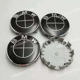 795710011s.1 For Bmw Fits Alloy Wheel Centre Cap Hub X4 Black And Silver 68mm
